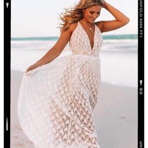 White Lace Dress Maxi by Impressions